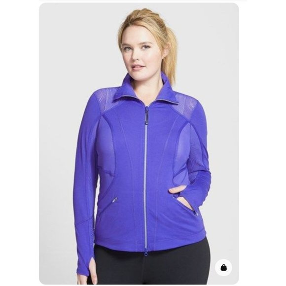 Zella Jackets & Blazers - Zella Double Mesh Workout Track Jacket Purple size XL Slimming Cooling